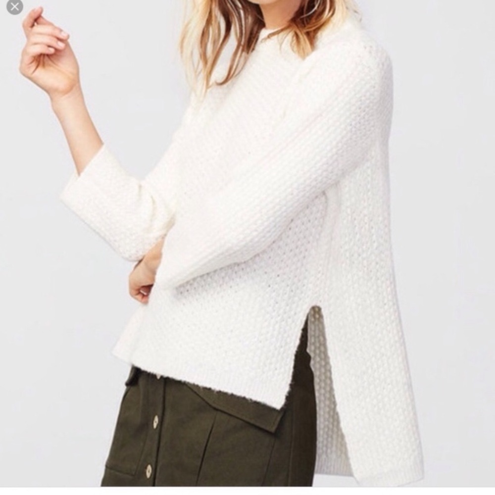 Rachel Roy High Low Mock Neck Ivory Sweater XXL